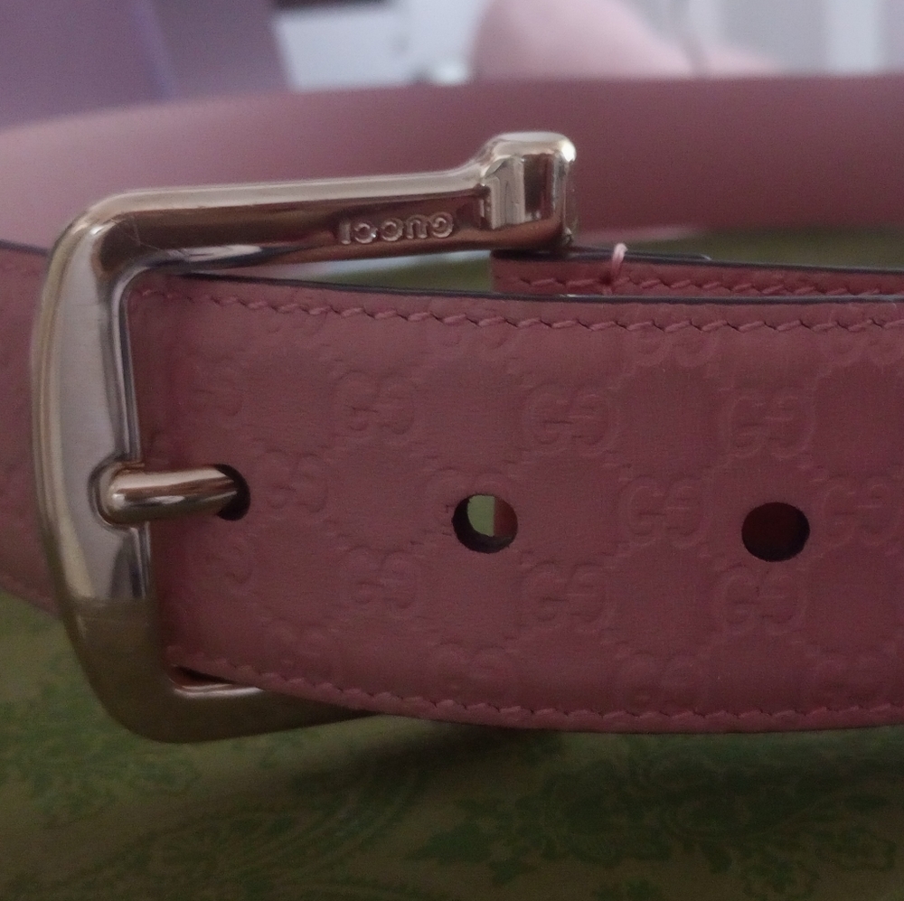 Gucci Pink Leather Belt 90 - Picture 2 of 3